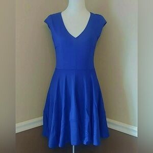 Cobalt Blue Flared Jersey Skater Dress from Modcloth by Eight Sixty Size Large
